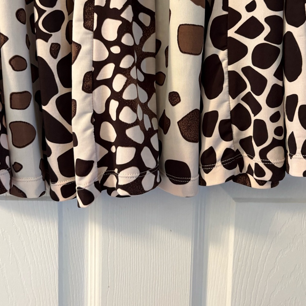 Lapis Brown and Cream Printed Maxi Skirt - Picture 3 of 9